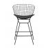 Стул полубарный Bertoia черный с черной подушкой