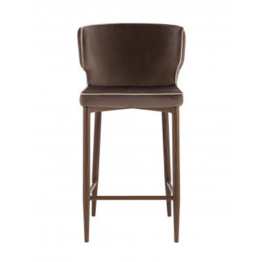 Стул полубарный Матео с кантом коричневый