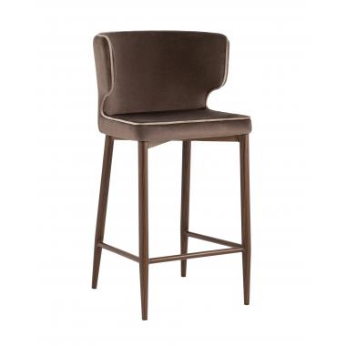 Стул полубарный Матео с кантом коричневый