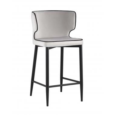 Стул полубарный Матео с кантом светло-серый