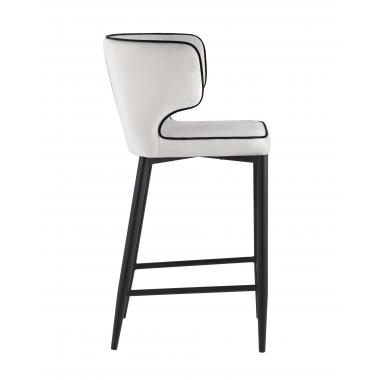 Стул полубарный Матео с кантом светло-серый