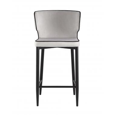 Стул полубарный Матео с кантом светло-серый