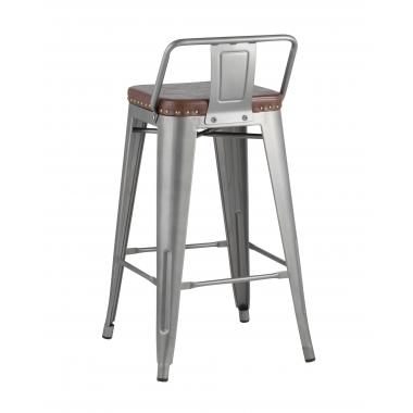 Стул полубарный TOLIX SOFT серебристый лофт