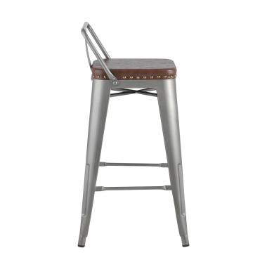 Стул полубарный TOLIX SOFT серебристый лофт
