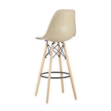 Стул Eames DSW барный бежевый на деревянных ножках