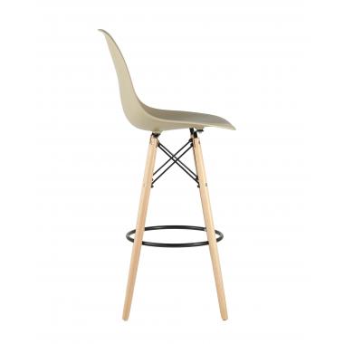 Стул Eames DSW барный бежевый на деревянных ножках