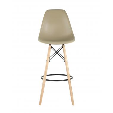 Стул Eames DSW барный бежевый на деревянных ножках