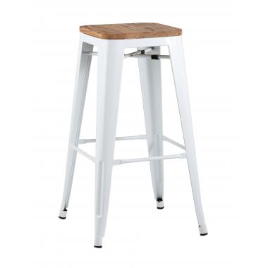 Табурет барный TOLIX WOOD белый глянцевый 