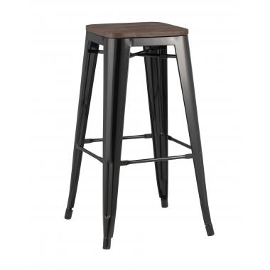 Табурет барный TOLIX WOOD черный глянцевый
