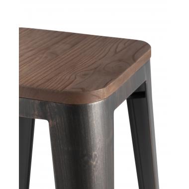 Табурет барный TOLIX WOOD черный патина золото