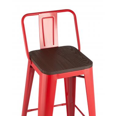 Стул барный TOLIX WOOD со спинкой красный