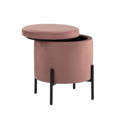 Пуф Грейс с ящиком пыльно-розовый