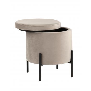 Пуф Грейс с ящиком серо-бежевый