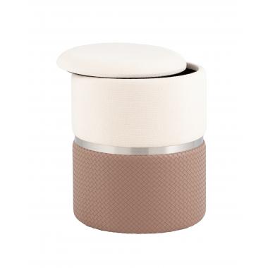 Пуф Кэрри с ящиком светло-коричневый шенилл с экокожей 