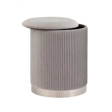 Пуф Шарлотта с ящиком серебристый серебро основание