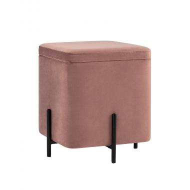 Пуф Грейс квадрат с ящиком пыльно-розовый