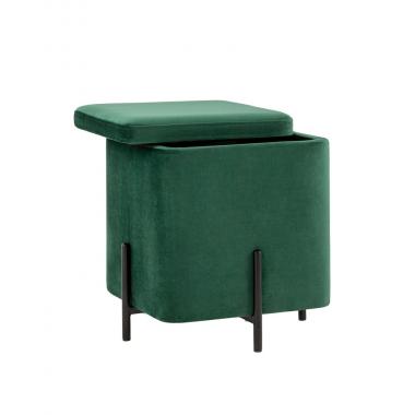 Пуф Грейс квадрат с ящиком зелёный
