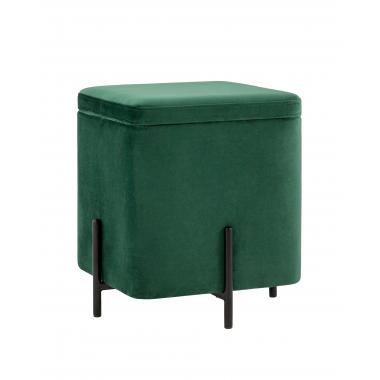 Пуф Грейс квадрат с ящиком зелёный