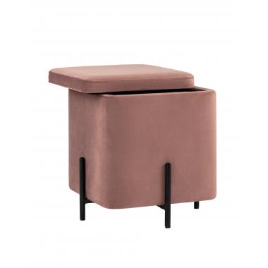Пуф Грейс квадрат с ящиком пыльно-розовый