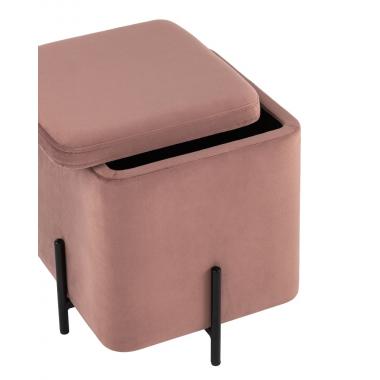 Пуф Грейс квадрат с ящиком пыльно-розовый
