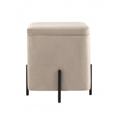Пуф Грейс квадрат с ящиком серо-бежевый
