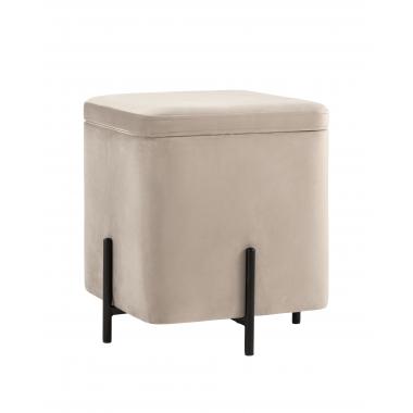 Пуф Грейс квадрат с ящиком серо-бежевый