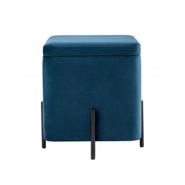 Пуф Грейс квадрат с ящиком синий