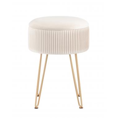 Пуф-столик Астор бежевый на золотых ножках