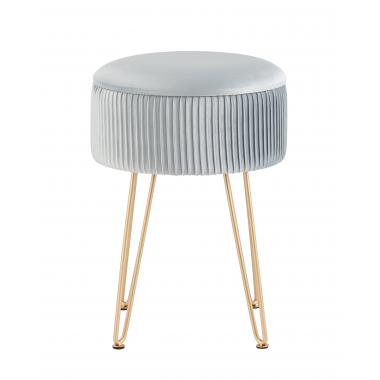 Пуф-столик Астор светло-голубой на золотых ножках