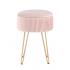 Пуф-столик Астор светло-розовый на золотых ножках