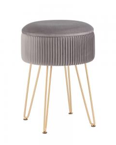 Пуф-столик Астор серый на золотых ножках