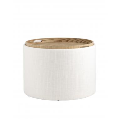 Пуф-столик с ящиком Хюгге L белый