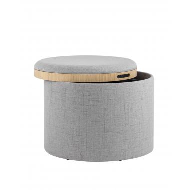 Пуф-столик с ящиком Хюгге L серый