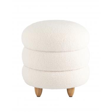 Пуф с ящиком Винни L белый на деревянных ножках