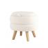 Пуф с ящиком Винни М белый на деревянных ножках