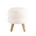 Пуф с ящиком Винни S белый на деревянных ножках