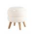 Пуф с ящиком Винни S белый на деревянных ножках