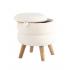 Пуф с ящиком Винни S белый на деревянных ножках