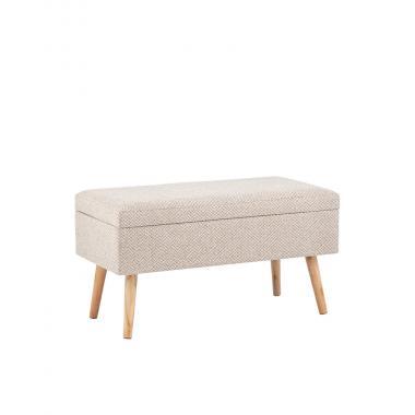 Банкетка Сторми с ящиком на ножках бежевая
