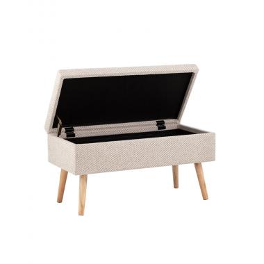 Банкетка Сторми с ящиком на ножках бежевая