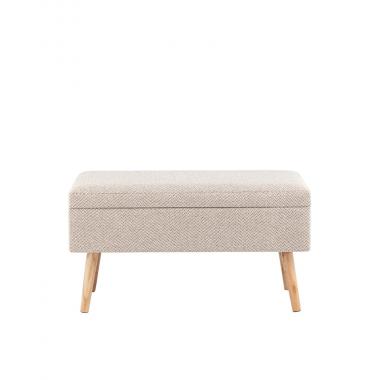 Банкетка Сторми с ящиком на ножках бежевая
