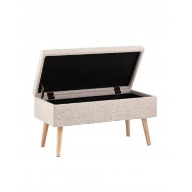 Банкетка Сторми с ящиком на ножках серо-бежевая