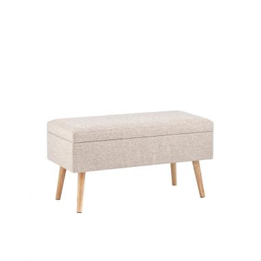 Банкетка Сторми с ящиком на ножках серо-бежевая