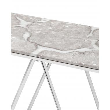 Консоль Авалон серый мрамор сталь темный хром