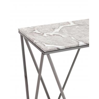 Консоль Авалон серый мрамор сталь темный хром