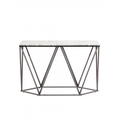 Консоль Авалон серый мрамор сталь темный хром