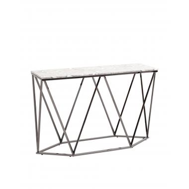 Консоль Авалон серый мрамор сталь темный хром