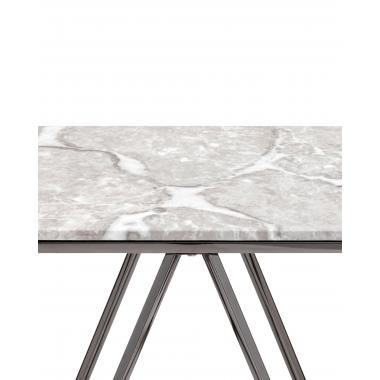 Консоль Авалон серый мрамор сталь темный хром