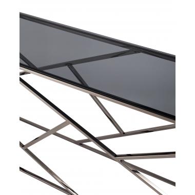 Консоль АРТ ДЕКО стекло smoke сталь тёмный хром