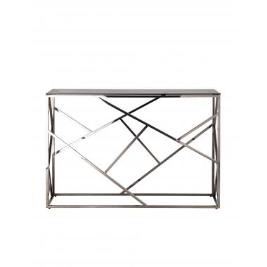 Консоль АРТ ДЕКО стекло smoke сталь тёмный хром